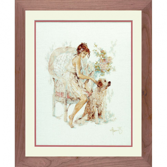 Набор для вышивания LANARTE арт.PN-0007951 Girl In Chair With Dog 39х49 см Набор для вышивания LANARTE арт.PN-0007951 Girl In Chair With Dog 39х49 см