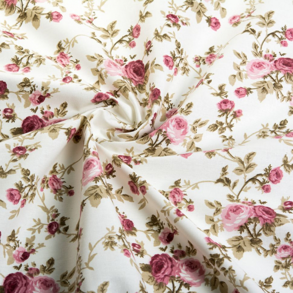 Ткань ранфорс Розарий, арт.WH 7701-v08, 130г/м?,100% хлопок, шир.240см, цв.неж.роза, уп.3м