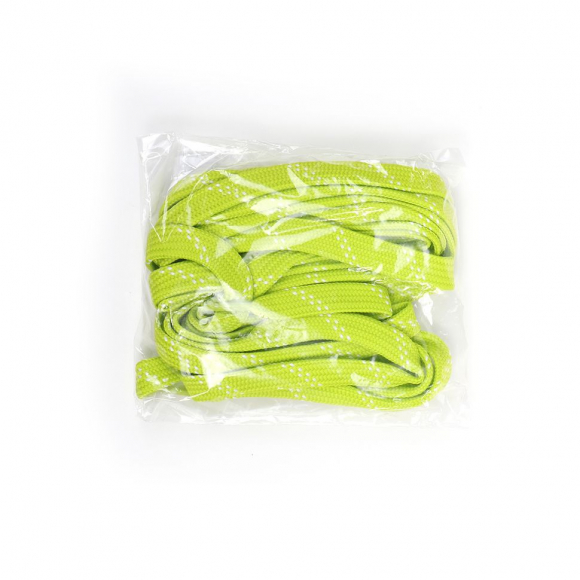 Шнурки хоккейные 12-14 мм цв.салатовый с белыми точками 274 см уп.1 пара