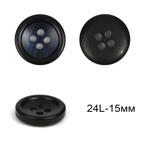 Пуговицы пластик TBY.LS0709 цв.черный/синий 24L-15мм, 4 прокола, 50 шт Пуговицы пластик TBY.LS0709 цв.черный/синий 24L-15мм, 4 прокола, 50 шт