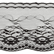 Кружево-трикотаж арт.TBY 387 шир.95мм цв.черный уп.45,7м