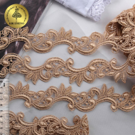 Кружево гипюр KRUZHEVO арт.TR.16GB0352 шир.40мм цв.8 кофе уп.9м