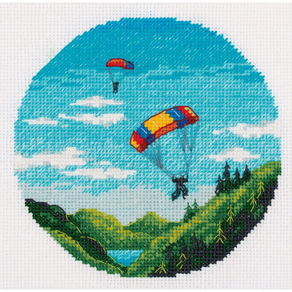 Набор для вышивания PANNA арт. ST-7225 Парашютизм 12х12 см