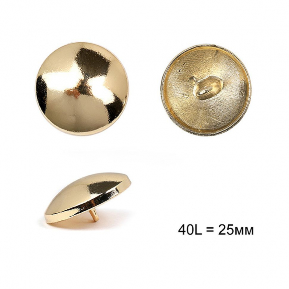 Пуговицы металлические С-ME336 цв.золото 40L-25мм, на ножке, 12шт