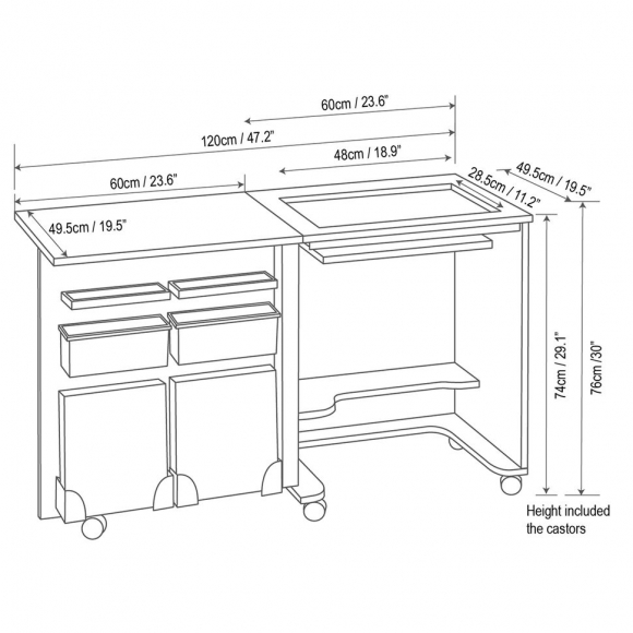 184019_Стол раскладной для швейной машины COMPACT, дуб