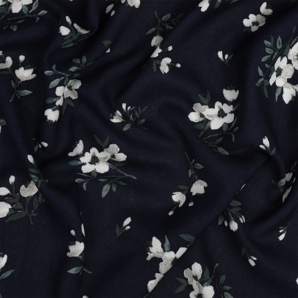 Ткань Штапель  TBY Vi-HLA210109-c3 плот 110г/м2 100% вискоза шир. 145 см цв.с3 синий уп.5м