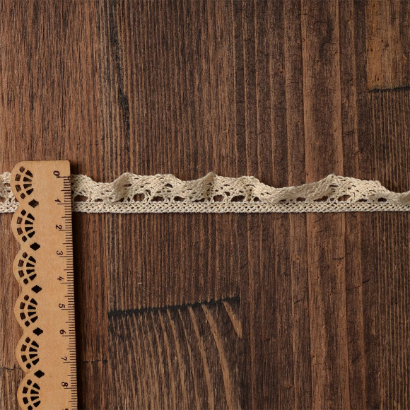 Тесьма вязаная KRUZHEVO на резинке 17мм TBY-5236 цв.01 натуральный уп.10м