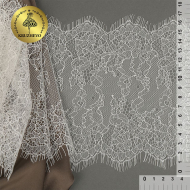 Кружево реснички KRUZHEVO арт.TBY A88 шир.170мм цв.F102 молочный уп.3м