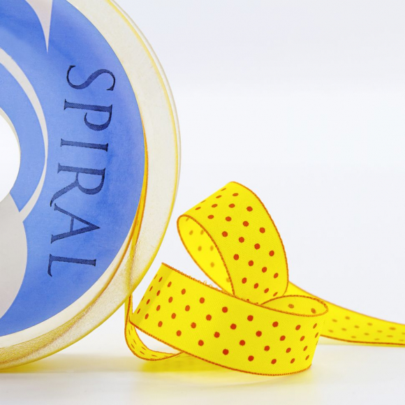81506_Лента с рисунком SAFISA, 15 мм, 15 м, цвет 32, желтый