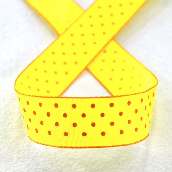 81506_Лента с рисунком SAFISA, 15 мм, 15 м, цвет 32, желтый