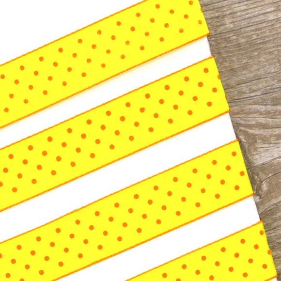 81506_Лента с рисунком SAFISA, 15 мм, 15 м, цвет 32, желтый