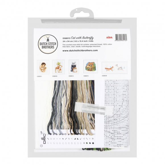 184512_Набор для вышивания "Котик с бабочкой", канва Aida 14 ct 184512_Набор для вышивания "Котик с бабочкой", канва Aida 14 ct