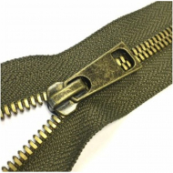 Молния металл №5СТ антик разъем 65см цв.D565 хаки