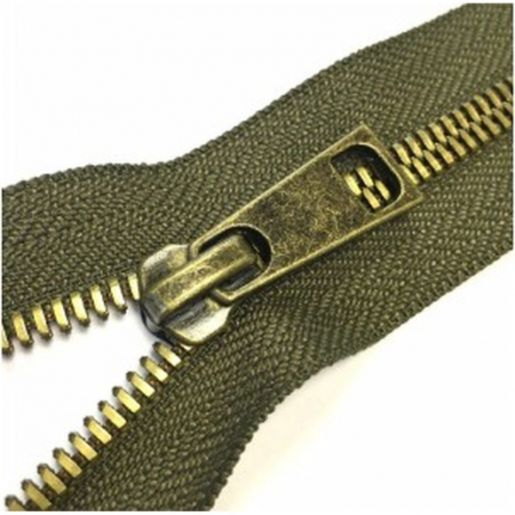 Молния металл №5СТ антик разъем 65см цв.D565 хаки