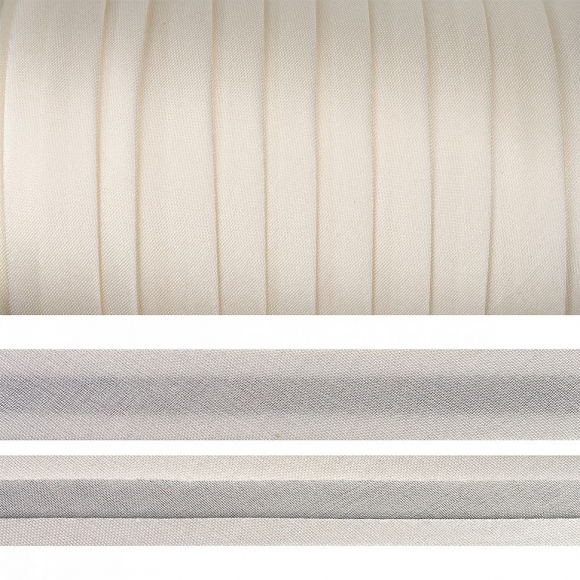 Косая бейка TBY атласная шир.20мм цв.F102 молочный уп.132 м