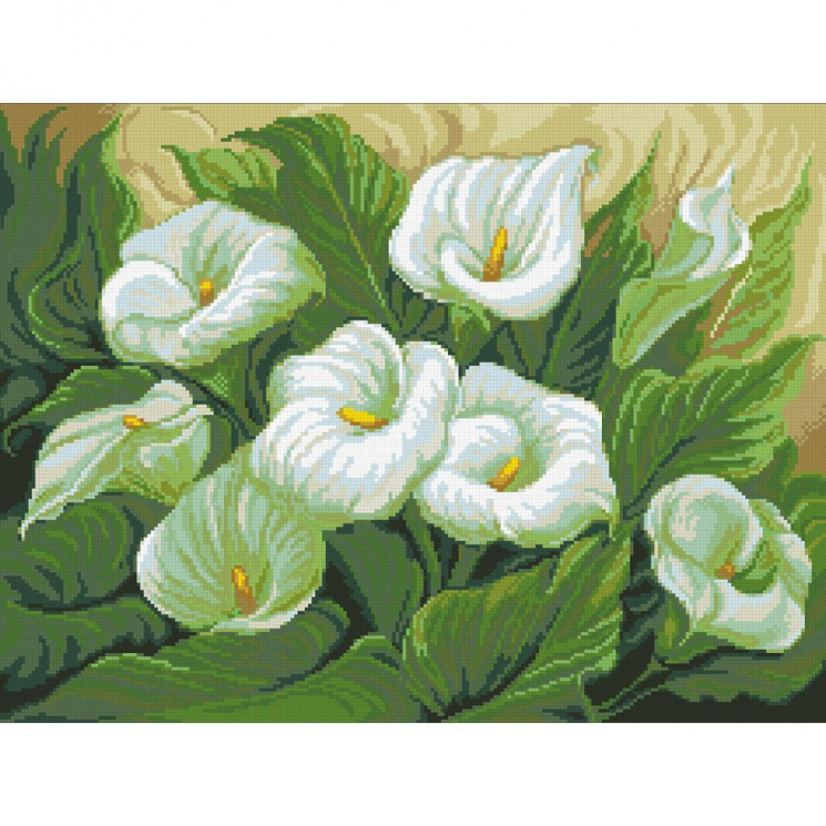 Набор Паутинка для изготовления картины со стразами арт.М214 Белокрыльник 56х41 см