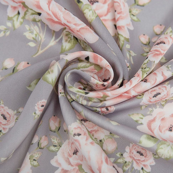 Ткань шелк Армани 90 г кв.м 97% полиэстер, 3% спандекс шир.145см арт.Р.28346.03 цв.03 серо-лиловый рул.30м