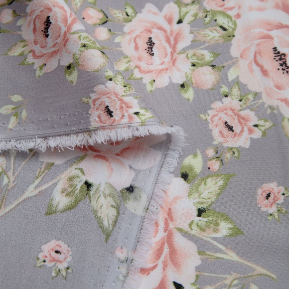 Ткань шелк Армани 90 г кв.м 97% полиэстер, 3% спандекс шир.145см арт.Р.28346.03 цв.03 серо-лиловый рул.30м