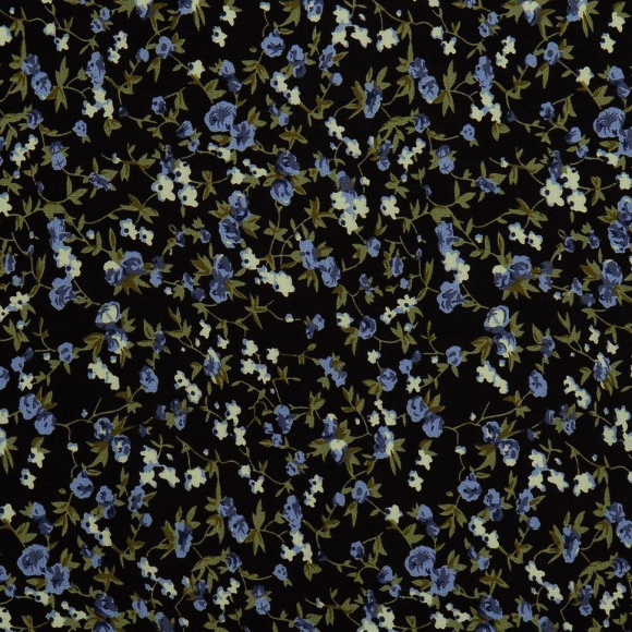 Ткань Штапель 90 г кв.м 100% вискоза шир.145 см арт.Р.26998.01 цв.01 черный уп.45м