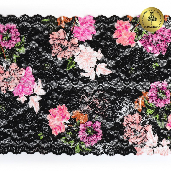 Кружево-стрейч KRUZHEVO арт.TBY.OG54 шир.270мм цв.мульти уп.10м Кружево-стрейч KRUZHEVO арт.TBY.OG54 шир.270мм цв.мульти уп.10м