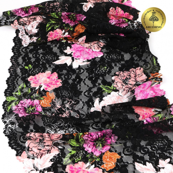 Кружево-стрейч KRUZHEVO арт.TBY.OG54 шир.270мм цв.мульти уп.10м Кружево-стрейч KRUZHEVO арт.TBY.OG54 шир.270мм цв.мульти уп.10м