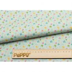 Ткани для пэчворка в рулонах НЕЖНАЯ ИСТОРИЯ 112 см 100% хлопок (в метрах) НИ-02 голубой