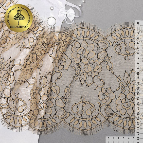 Кружево реснички KRUZHEVO арт.TBY 75221 шир.230мм цв.3 экрю уп.15м (по 3м) Кружево реснички KRUZHEVO арт.TBY 75221 шир.230мм цв.3 экрю уп.15м (по 3м)