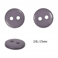 Пуговицы пластик арт.TBY.376.15.GR цв.серый, 24L-15мм, 2 прокола, 200шт