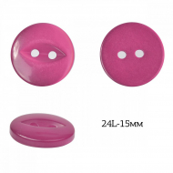 Пуговицы пластик арт.TBY.382.15.PP цв.розовый перламутр, 24L-15мм, 2 прокола, 200шт