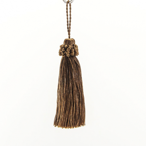 183445_Кисть декоративная на шнуре, длина 95 мм, цвет шоколадный