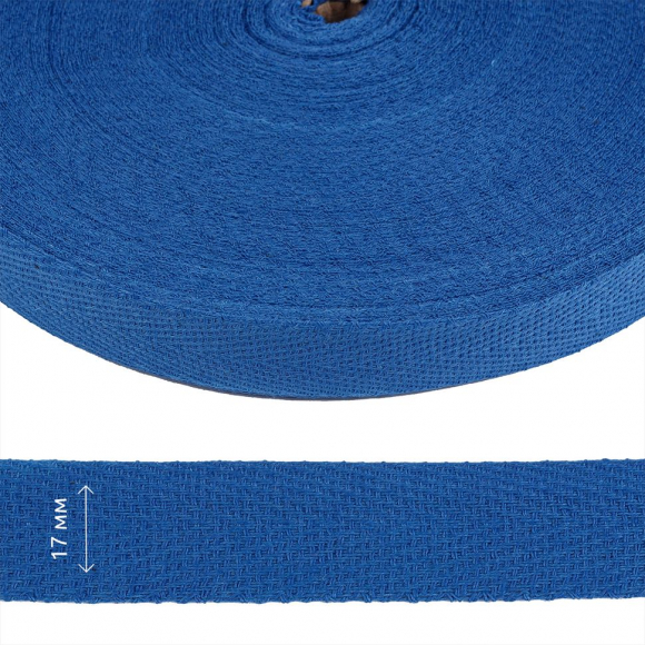 Тесьма киперная 17 мм хлопок 1,8г/см арт.12.2С-256К.17.002 цв.василек уп.50м