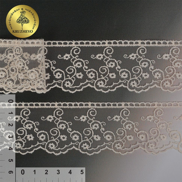 Кружево на сетке KRUZHEVO арт.TR.4886 шир.45мм цв.375 персик уп.14м Кружево на сетке KRUZHEVO арт.TR.4886 шир.45мм цв.375 персик уп.14м