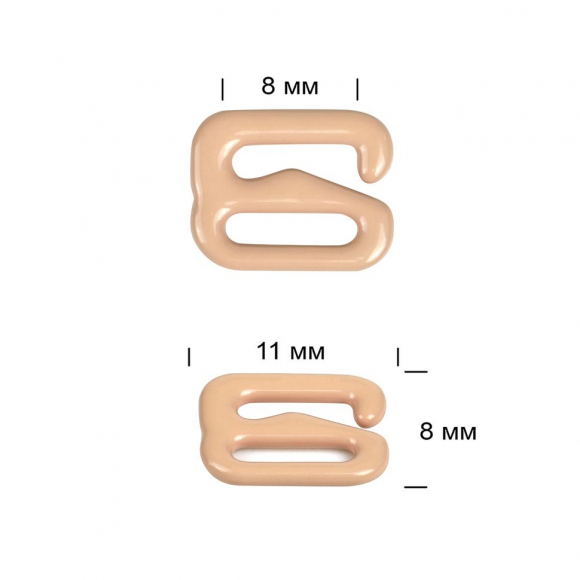 Крючок для бюстгальтера металл TBY-67794 d08мм, цв.03 бежевый, уп.20шт