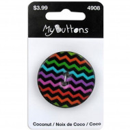 Пуговица My Buttons - Coconut "Dark Chevron"