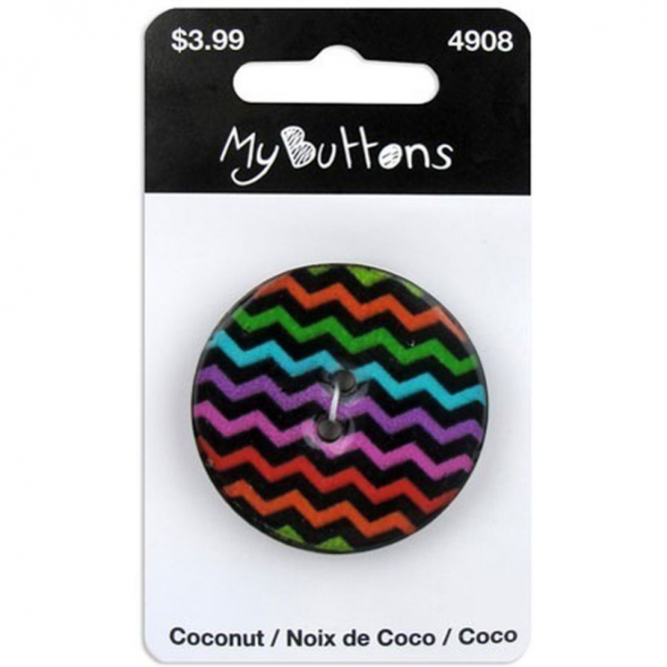 88179_Пуговица My Buttons - Coconut "Dark Chevron"