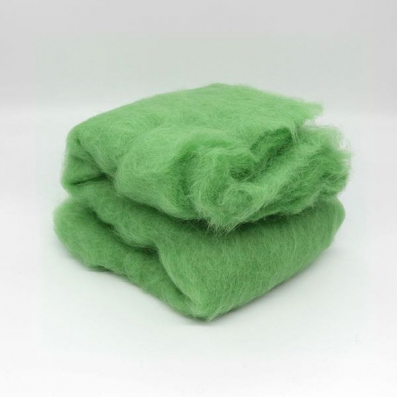 Шерсть для валяния ТРО Кардочес (100% шерсть п/т) 1х100г цв.0580 зеленое яблоко Шерсть для валяния ТРО Кардочес (100% шерсть п/т) 1х100г цв.0580 зеленое яблоко