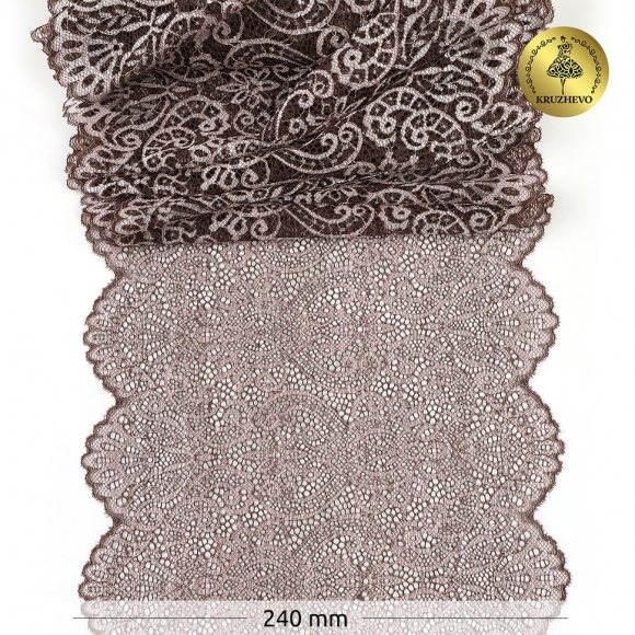Кружево-стрейч KRUZHEVO арт.TBY.40992 шир.225мм цв.бежевый уп.25м Кружево-стрейч KRUZHEVO арт.TBY.40992 шир.225мм цв.бежевый уп.25м