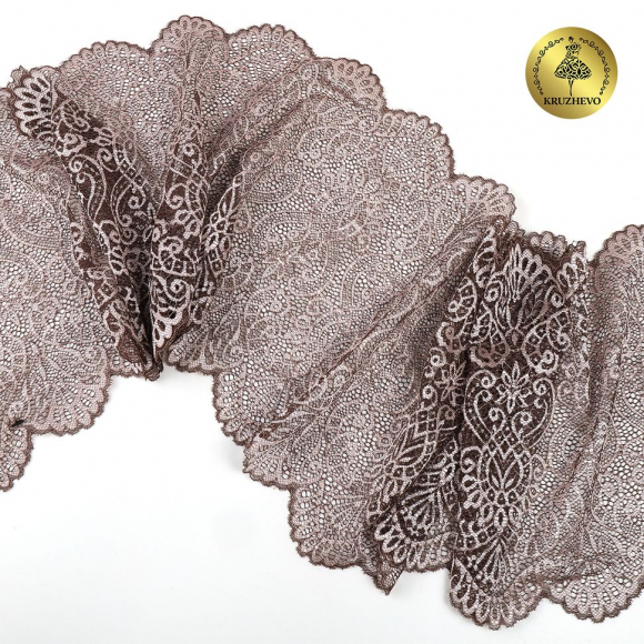 Кружево-стрейч KRUZHEVO арт.TBY.40992 шир.225мм цв.бежевый уп.25м Кружево-стрейч KRUZHEVO арт.TBY.40992 шир.225мм цв.бежевый уп.25м