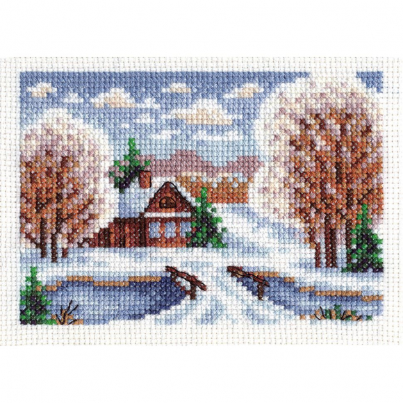 Набор для вышивания PANNA арт. PS-1092 Избушка в снегу 13х9 см