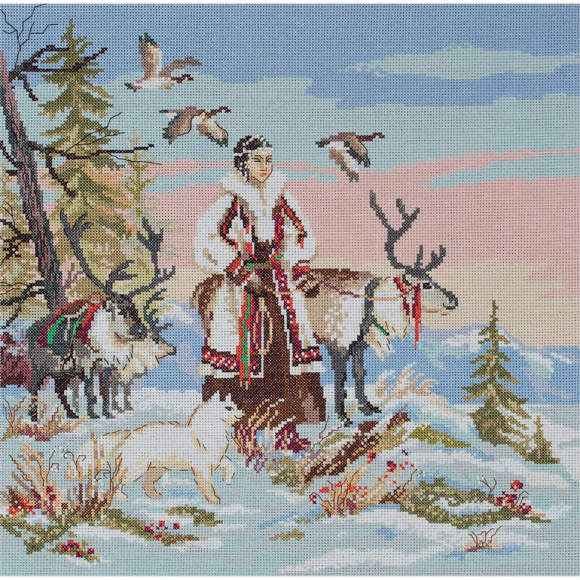 Набор для вышивания PANNA арт. NM-7045 Хозяйка тундры 36х36 см