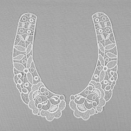 Воротник гипюр KRUZHEVO арт.TR.24GY04 25х7см цв.белый уп.25 компл