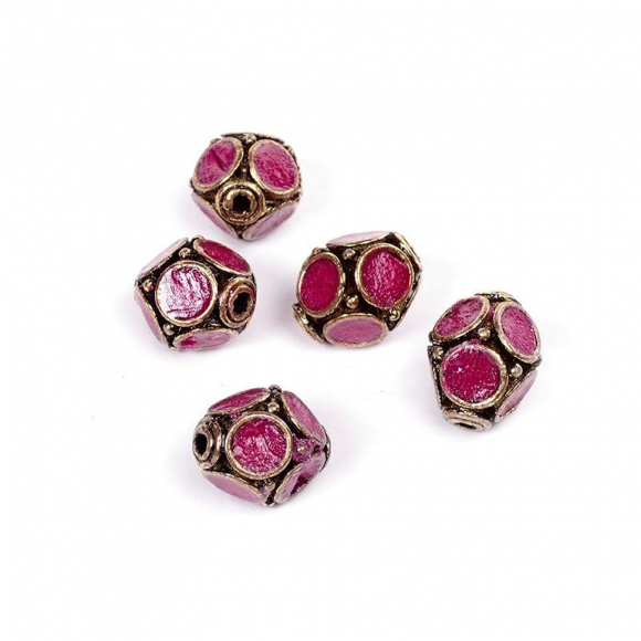 Бусины Этника TESORO арт. TS-F031 цв.2 малиновый 10x15 мм, in ?2 мм