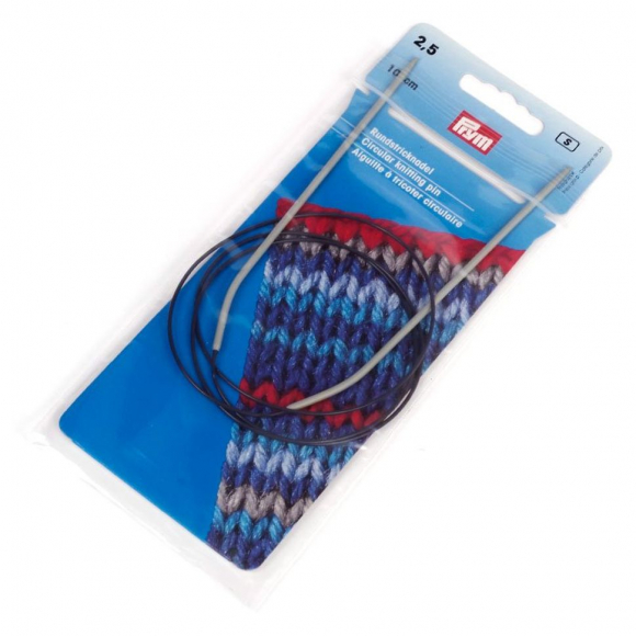 211221 PRYM Спицы круговые для вязания с гибкой черной леской 2,5мм 100см алюминий уп.1шт 211221 PRYM Спицы круговые для вязания с гибкой черной леской 2,5мм 100см алюминий уп.1шт