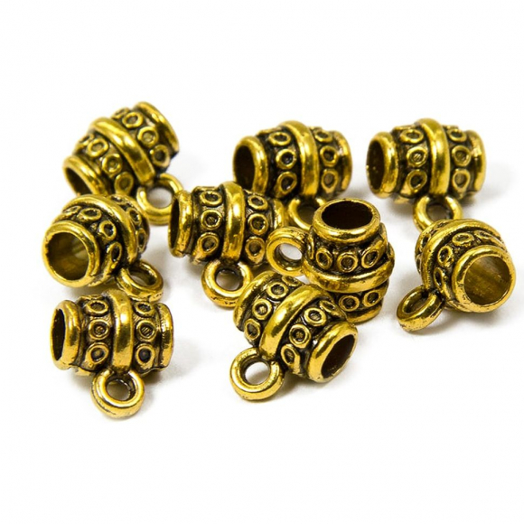 Бейл трубка арт.МБ.УТ2189 цв.античное золото 8х10х7 мм 20шт