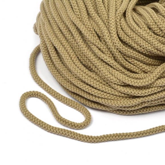 Шнур круглый полиэфир 09мм арт.1с-90, цв.льняной уп.100м