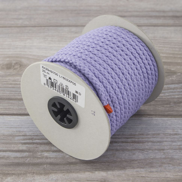 Шнур PEGA полиэстровый, цвет светло-сиреневый, 6,0 мм