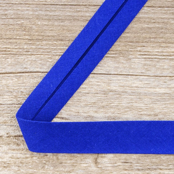 Косая бейка хлопок, 20 мм, 25 м, цвет 13, цвет синий