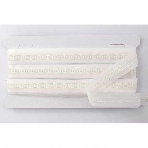 Шитье-вышивка на батисте, прошва, 20 мм, цвет белый