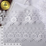 Кружево гипюр KRUZHEVO арт.TR.8GB0152 шир.40мм цв.01 белый, уп.9м