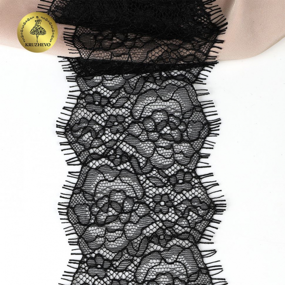 Кружево реснички KRUZHEVO арт.TBY.75231 шир.80мм цв.2 черный уп.3м